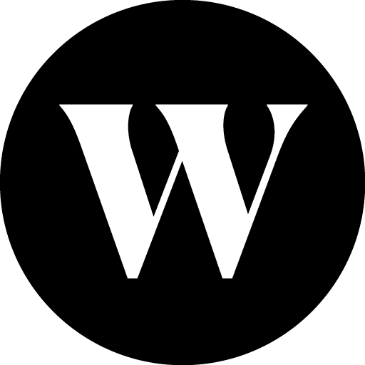 Black circle with white W.