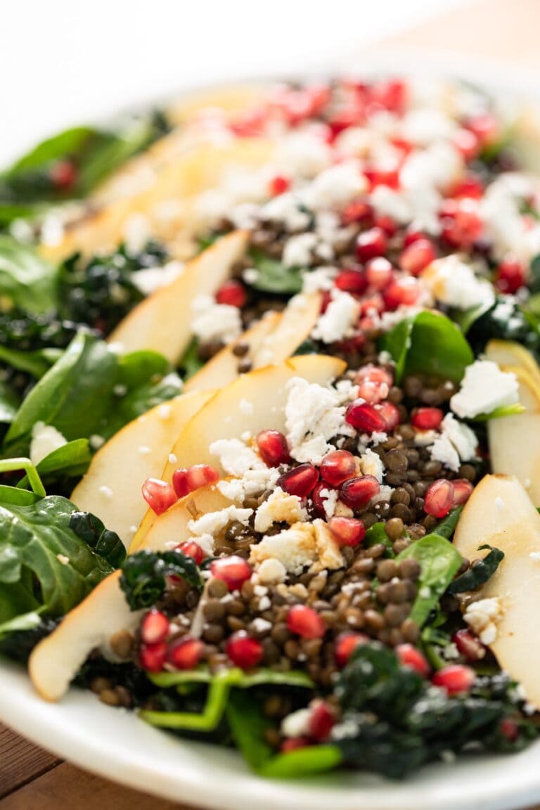 Hearty Kale Salad with Lentils and Pears Wyse Guide