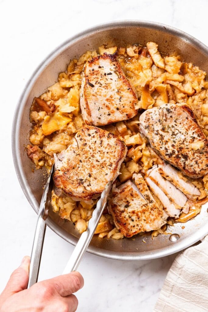 Pork Chops with Quick Applesauce Wyse Guide