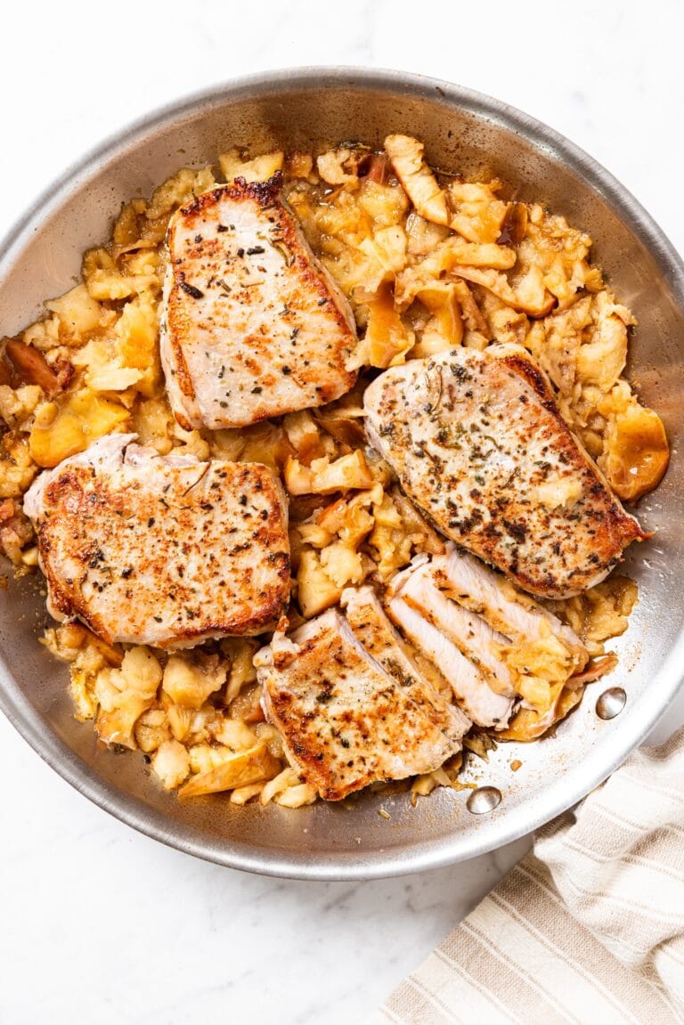 Pork Chops with Quick Applesauce Wyse Guide
