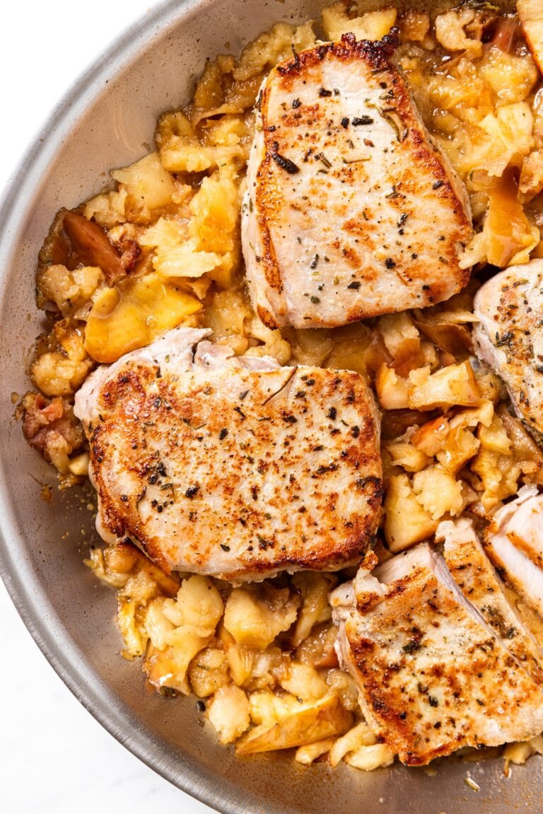 Pork Chops with Quick Applesauce Wyse Guide