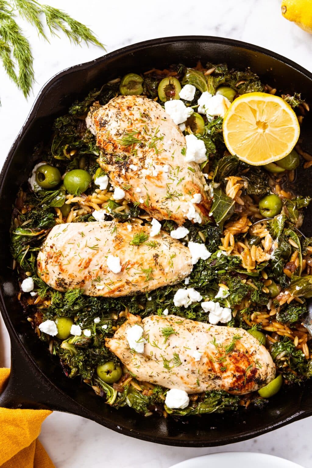 One Skillet Lemon Chicken with Orzo & Kale Wyse Guide