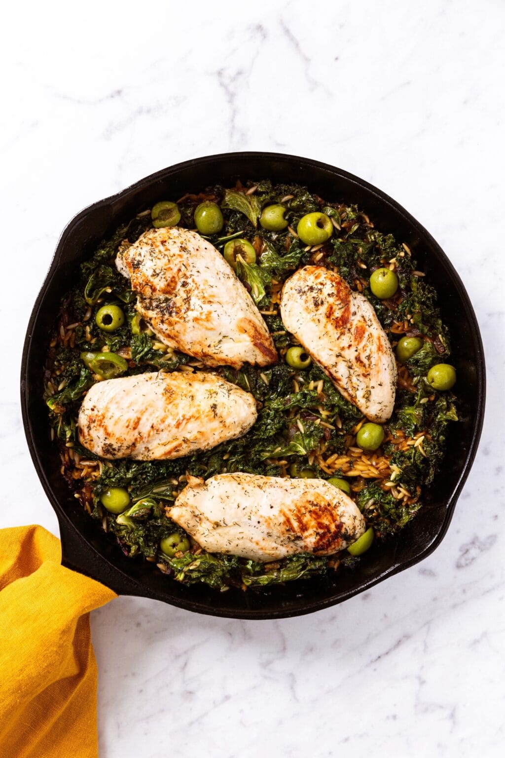 One Skillet Lemon Chicken with Orzo & Kale Wyse Guide