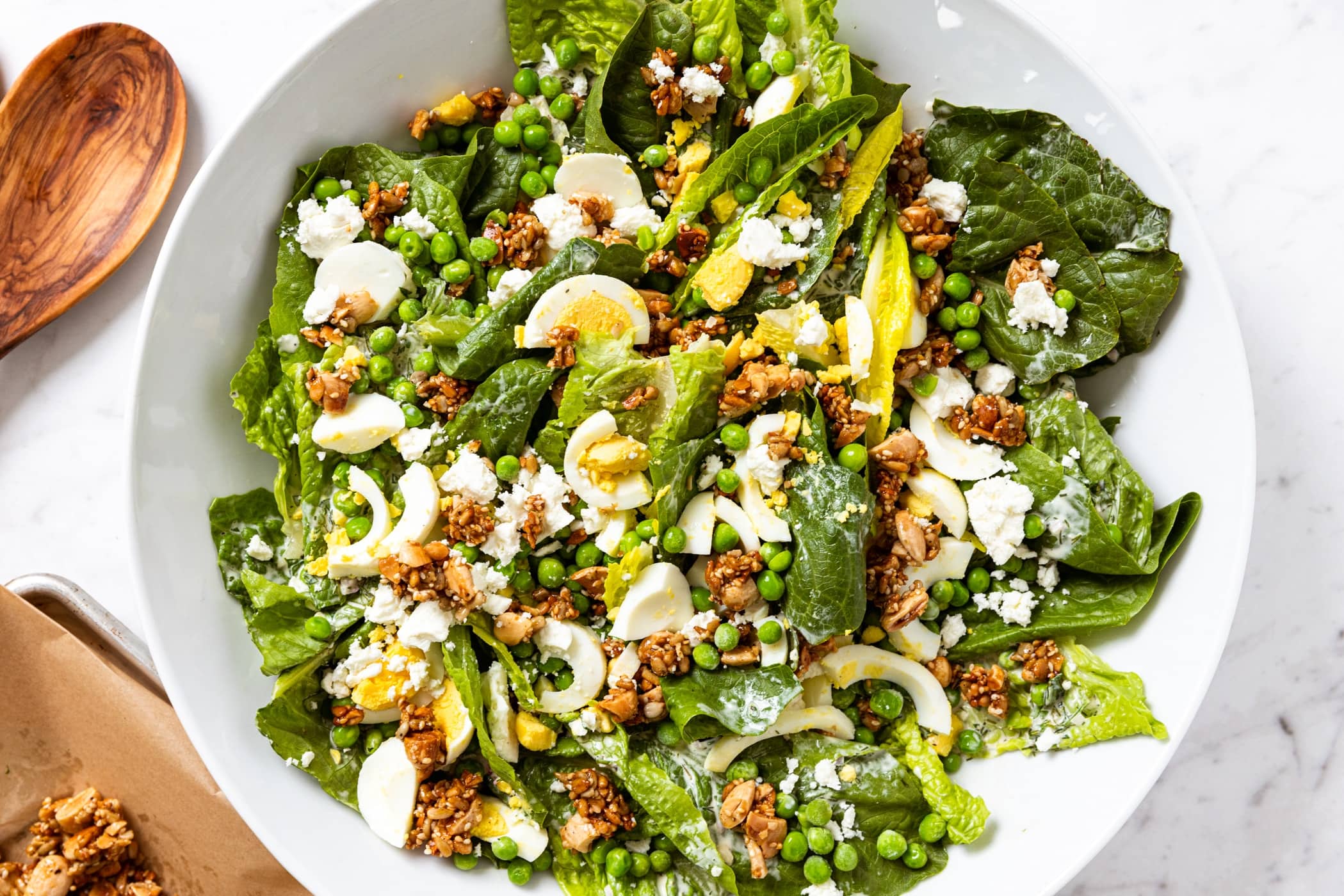 Spring Pea Salad with Crunchy Nut Topping