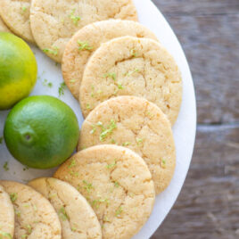 Cookies lie overlapped on a platter.