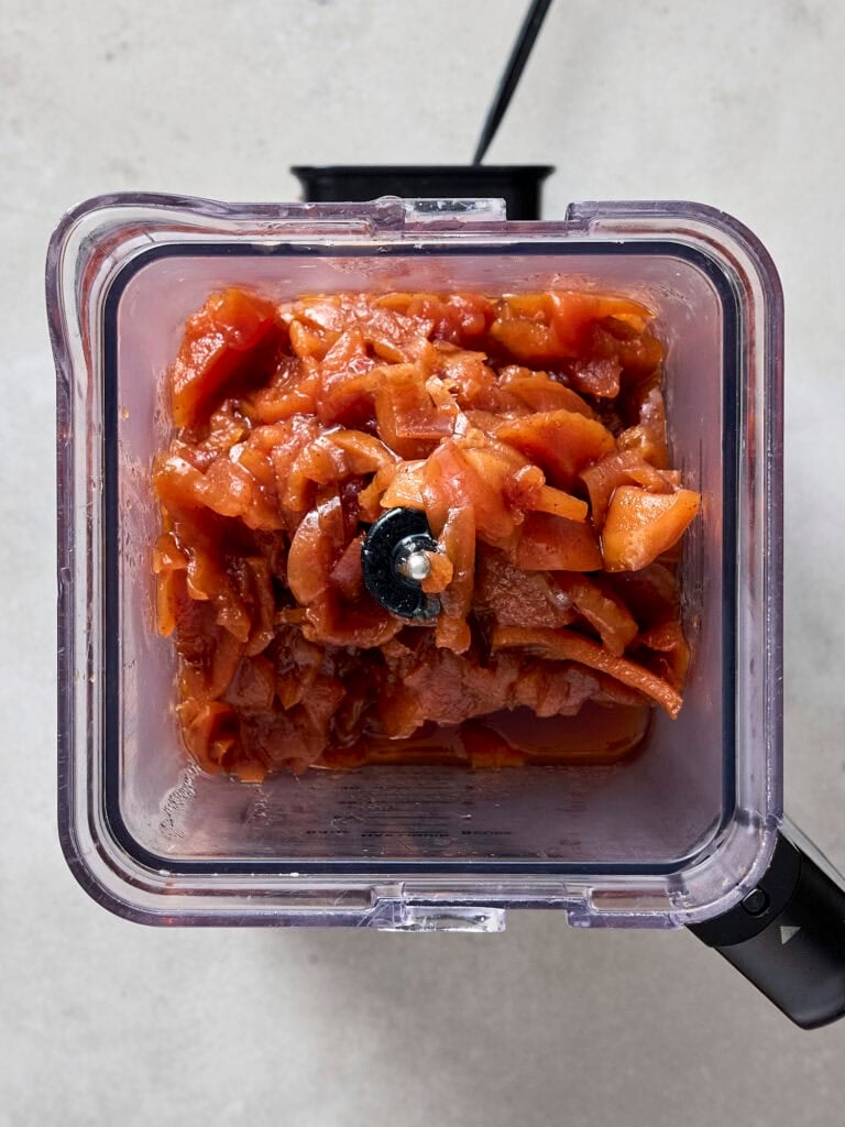 Apples cooked down before being blended for apple butter.