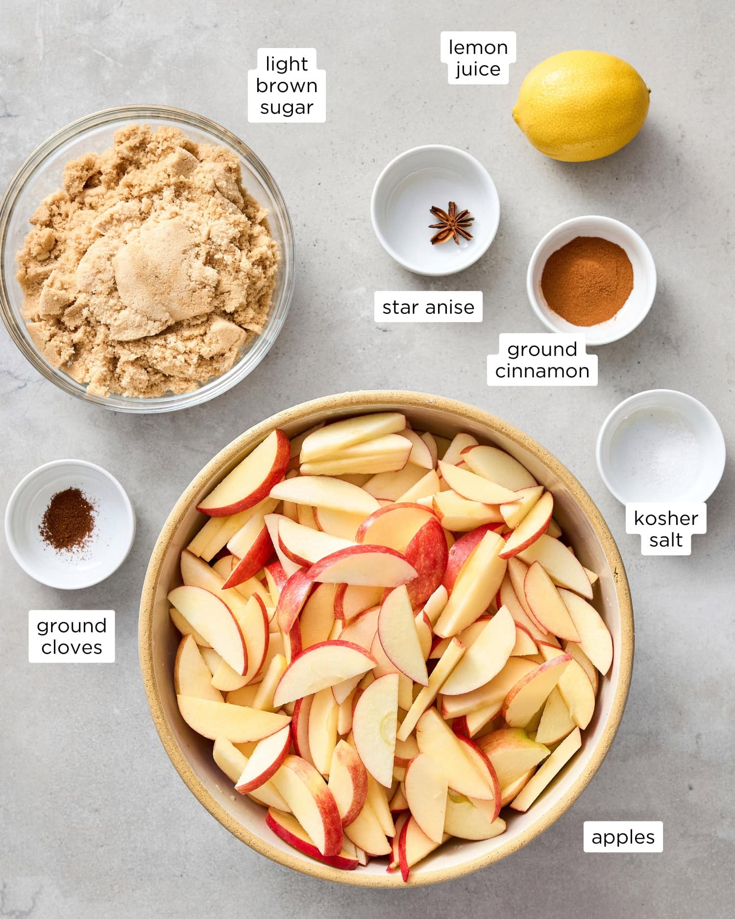 Ingredients needed for slow cooker apple butter.