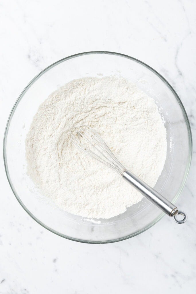 Mixed dry ingredients in a bowl.