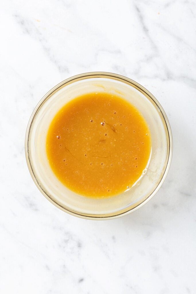 Mixed honey and Dijon mustard dressing.