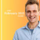 Kaleb Wyse standing in front of orange ombre background with the words "The February 2025 Guide".