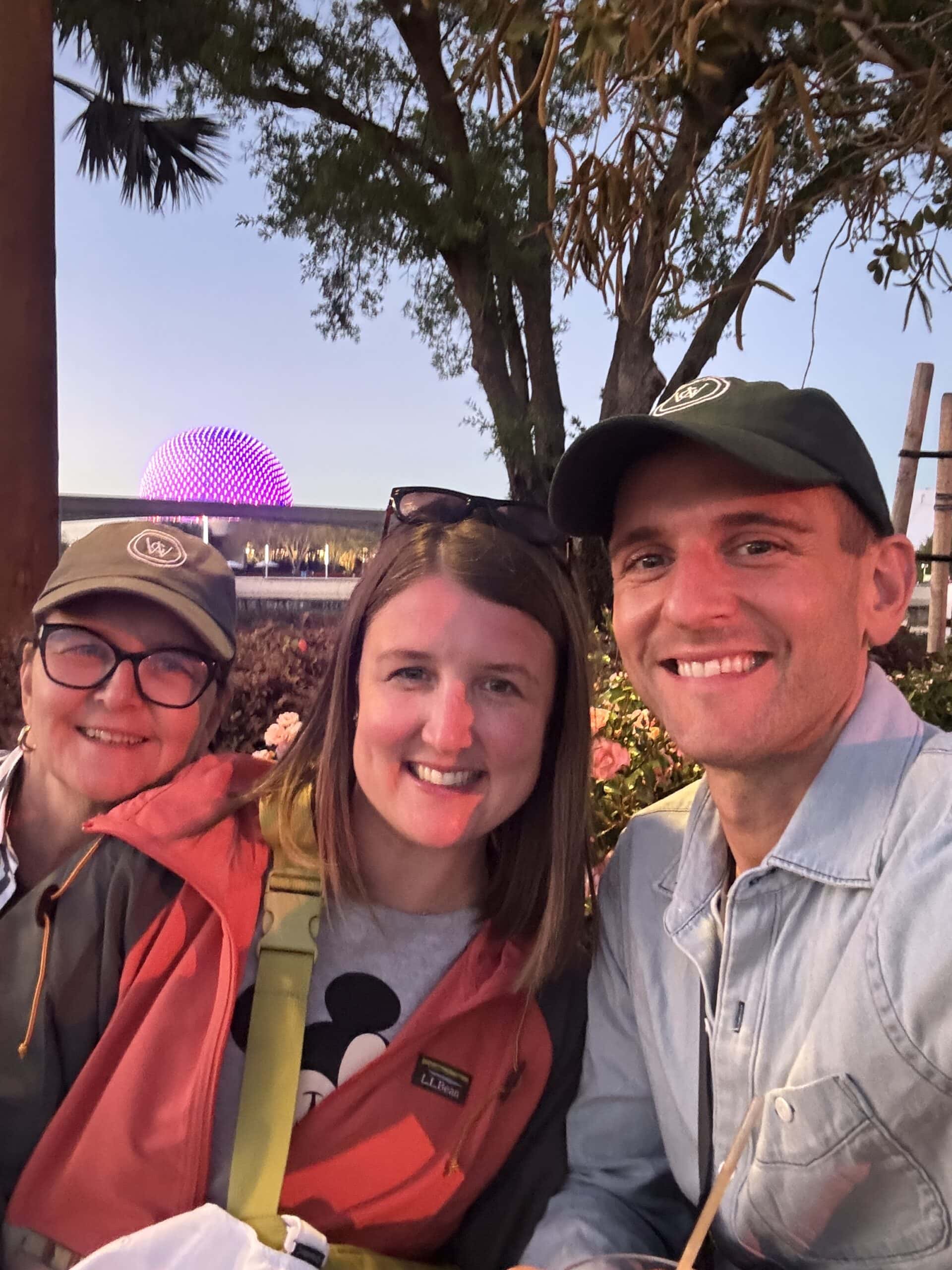 Kaleb Wyse with mom and sister on vacation at Disney World.