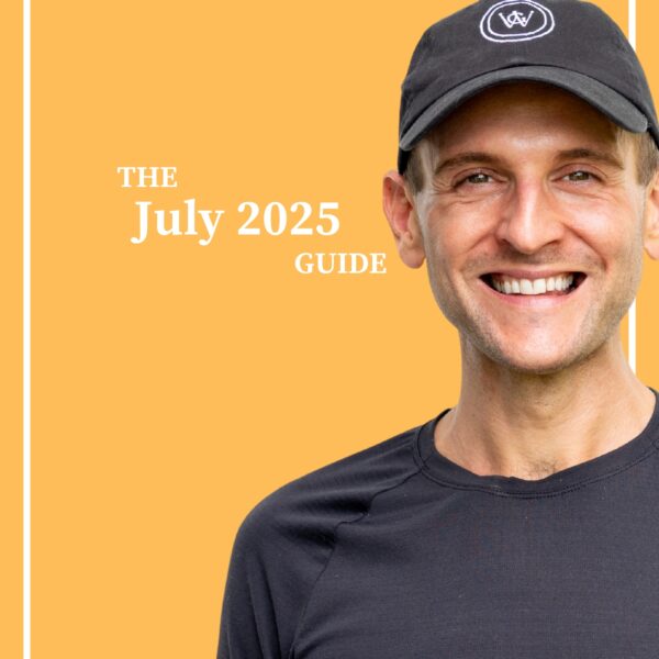Kaleb Wyse standing in front of an orange background with the words "The July 2025 Guide".