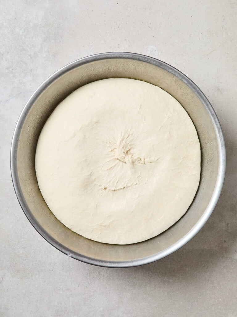 Bread dough after rising.