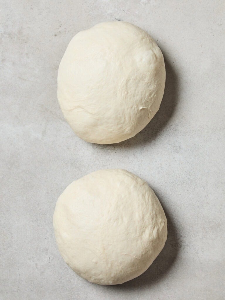 Bread dough after being divided.