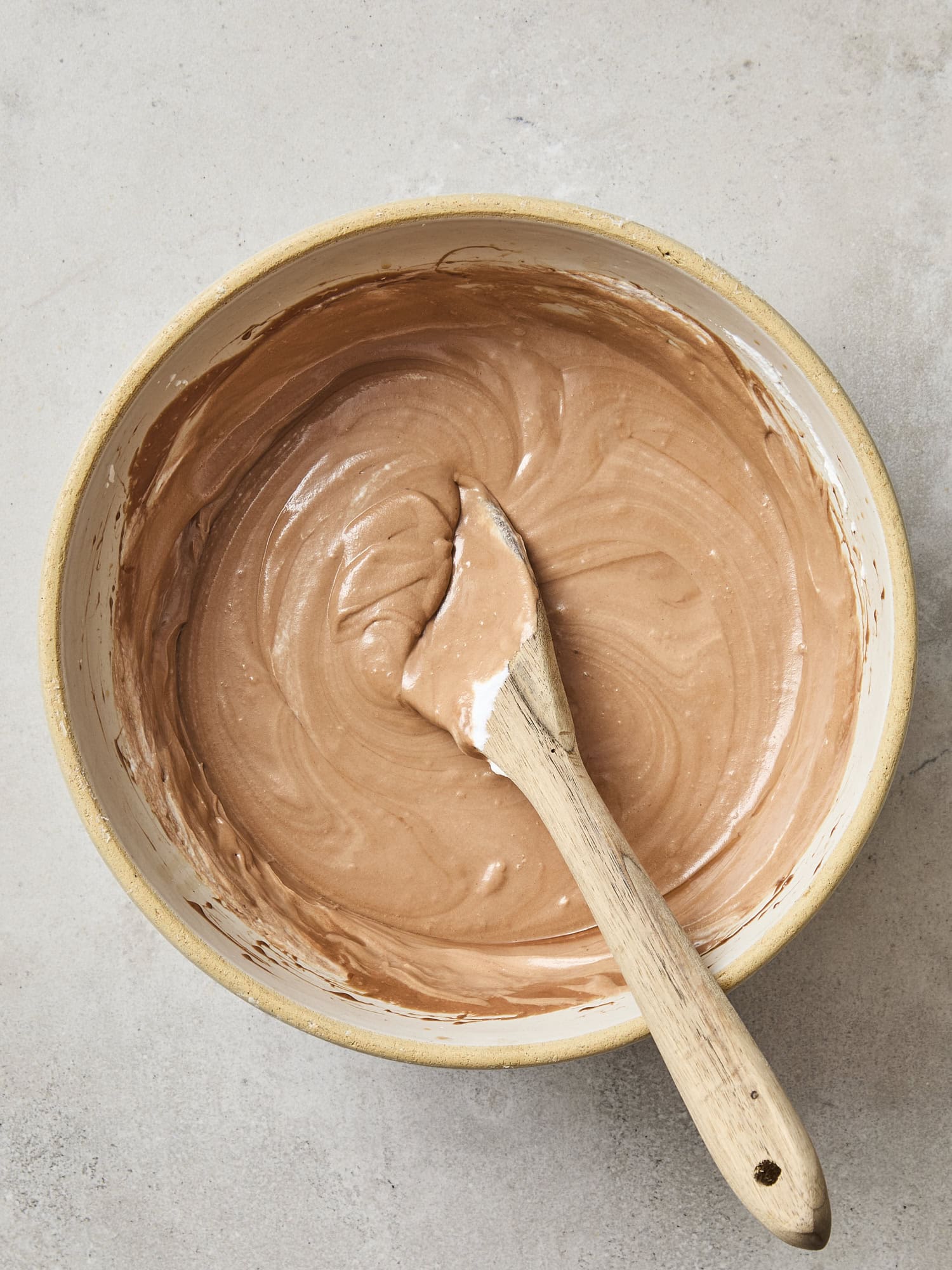 Mixed chocolate filling for a French silk pie.