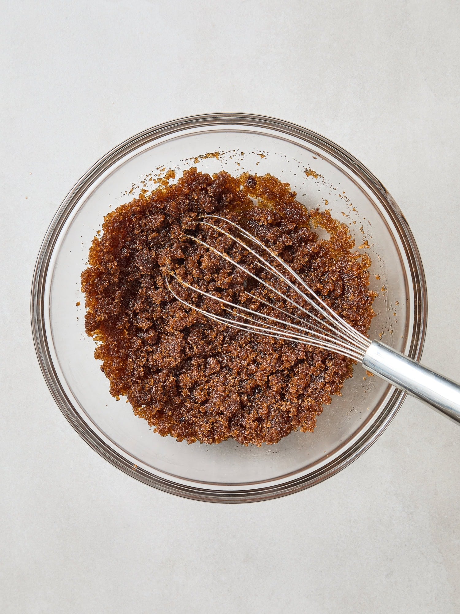 Creaming butter and sugar together for blondie batter.