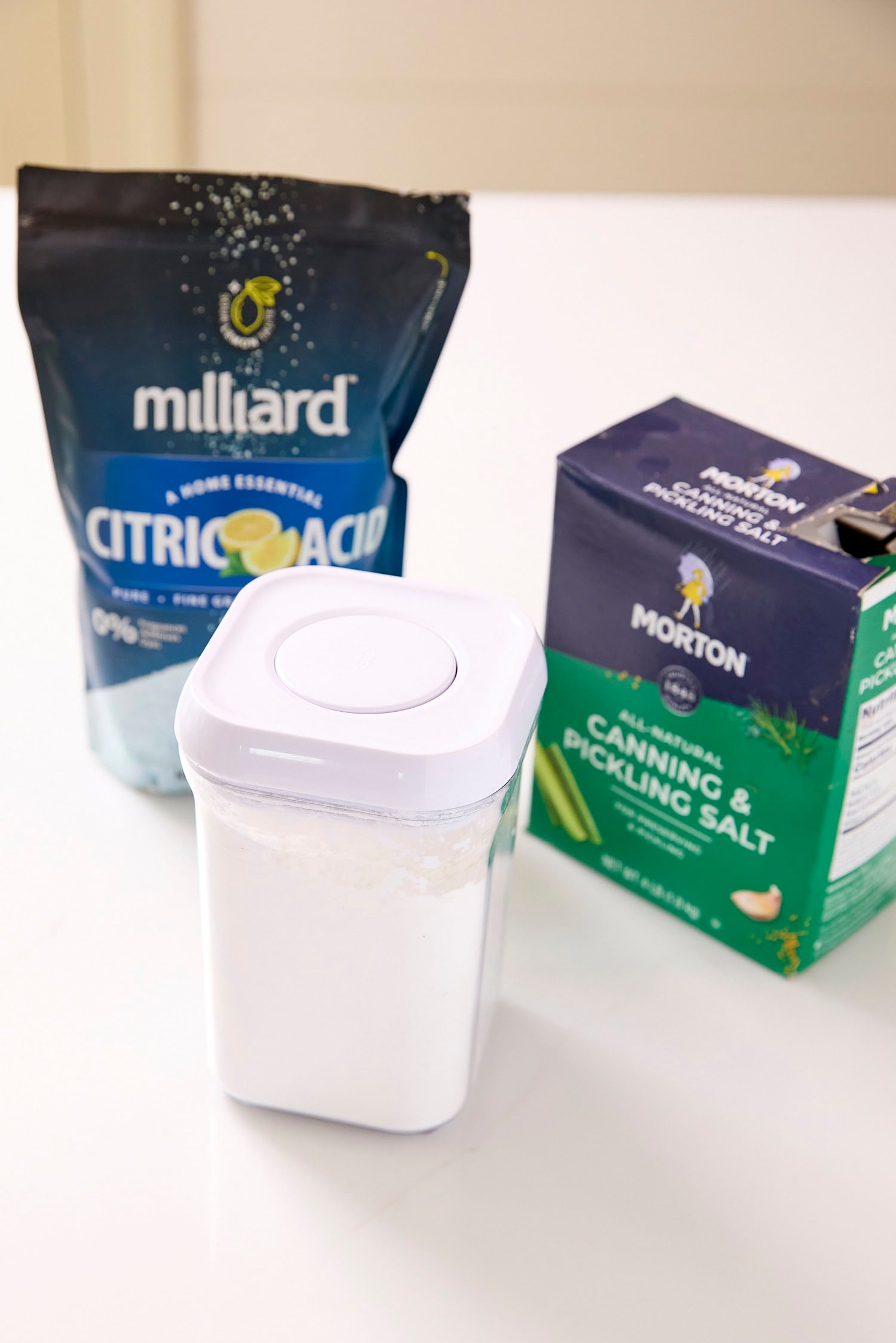 Three pantry staples for canning.