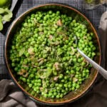Fresh lemon and herb peas side dish.