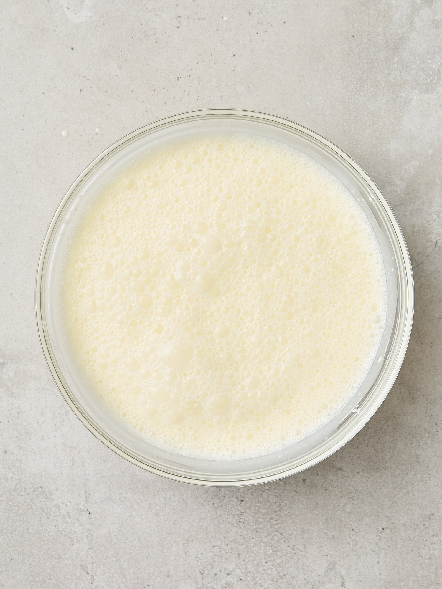 Cream filling mixture for quiche recipe.