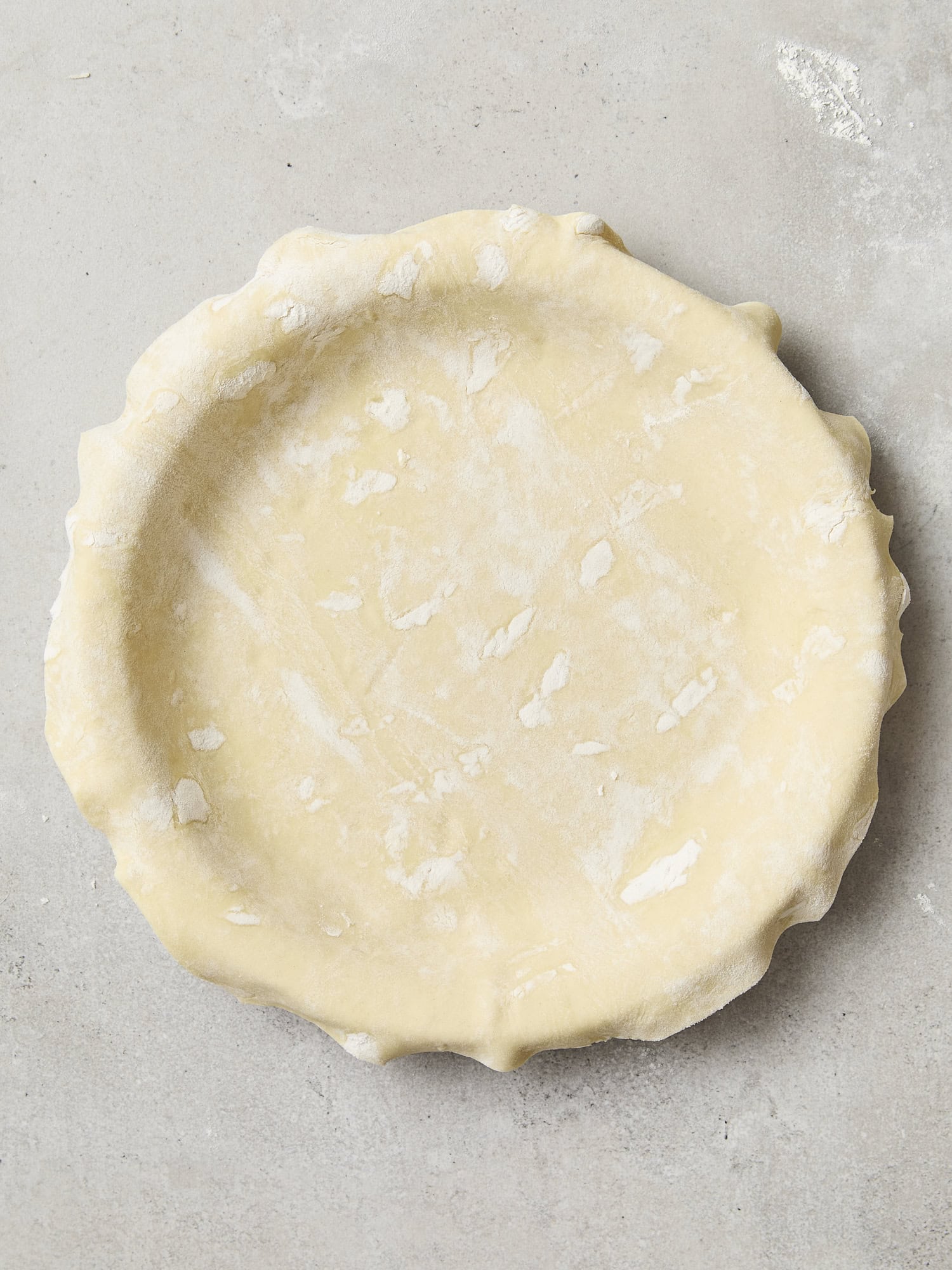 Puff pastry in pie dish.