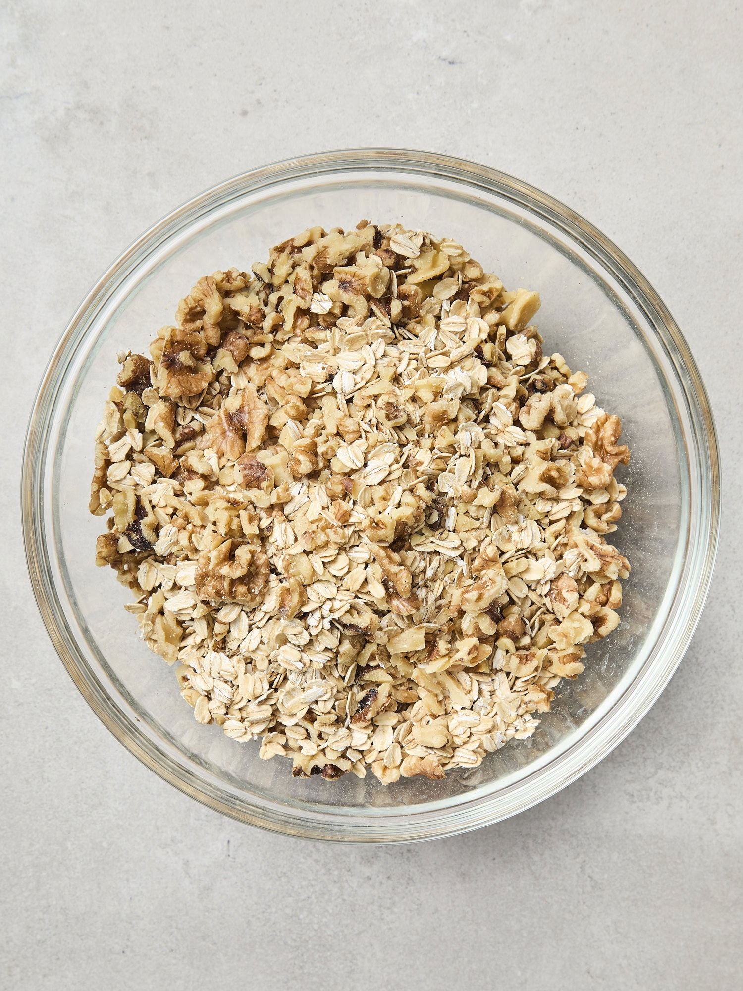 Dry ingredients for oatmeal cookie granola.