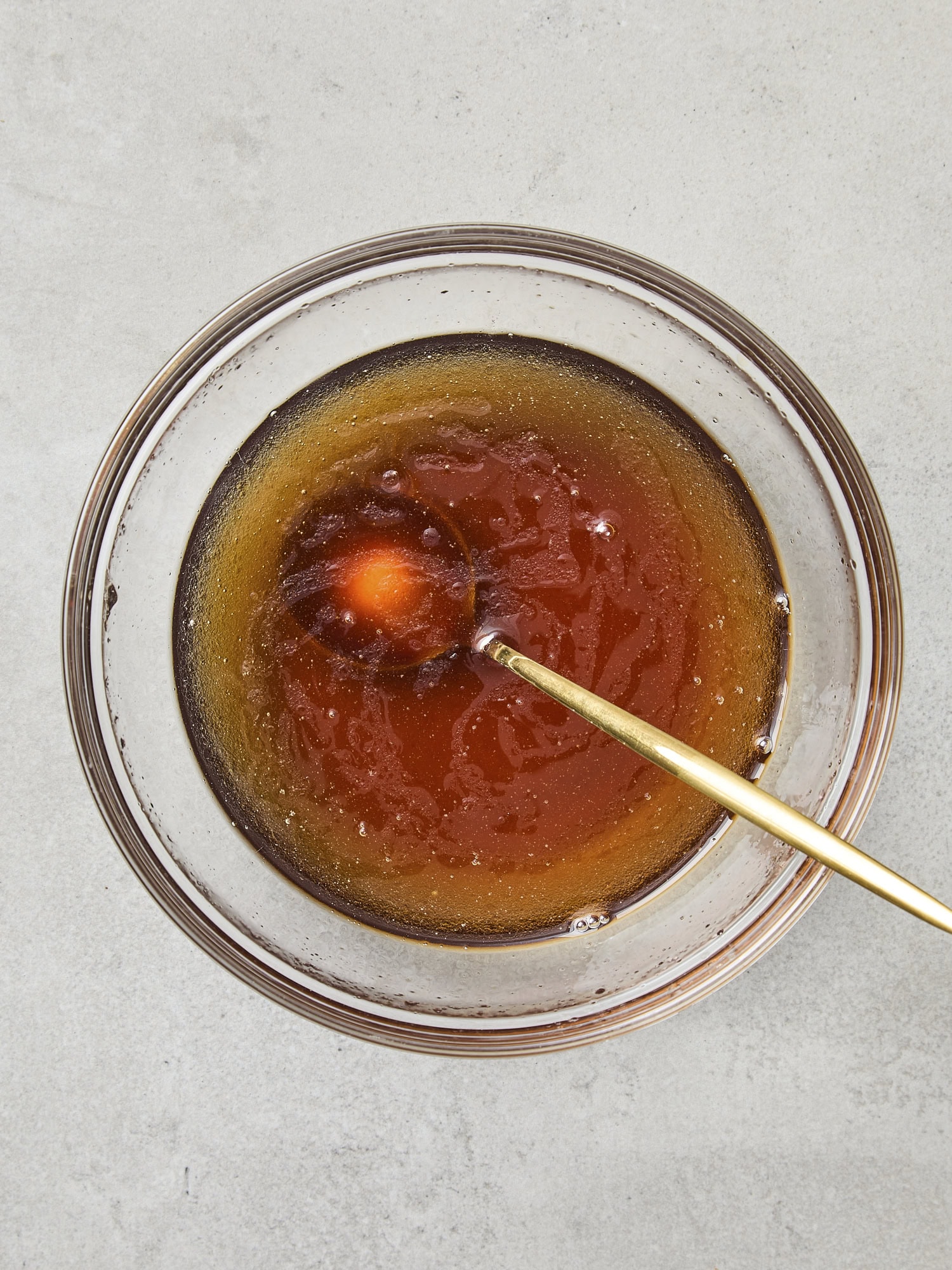 Liquid mixture for chocolate chip cookie granola.