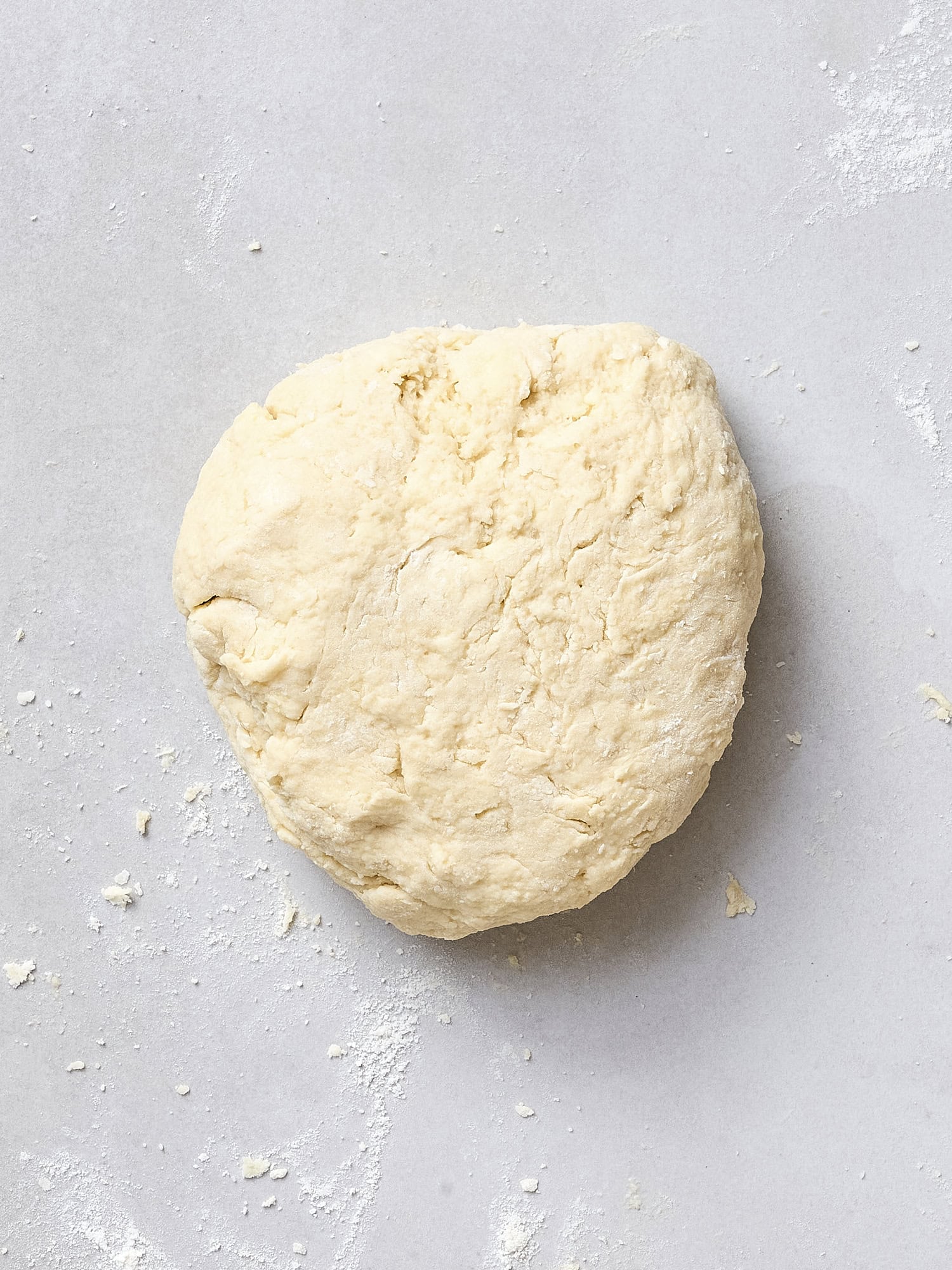 Dough pressed together before forming.