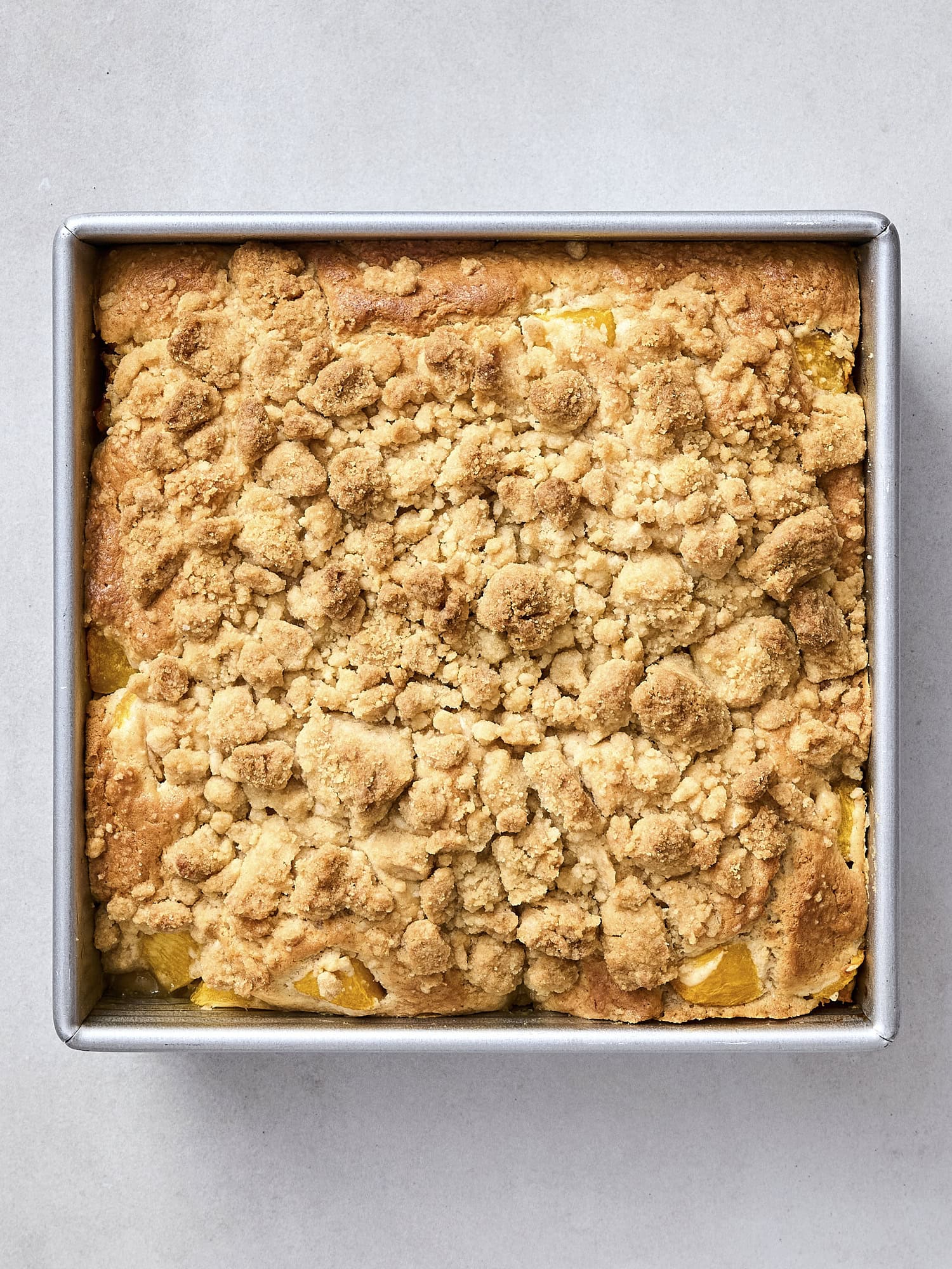 Baked peach coffee cake.
