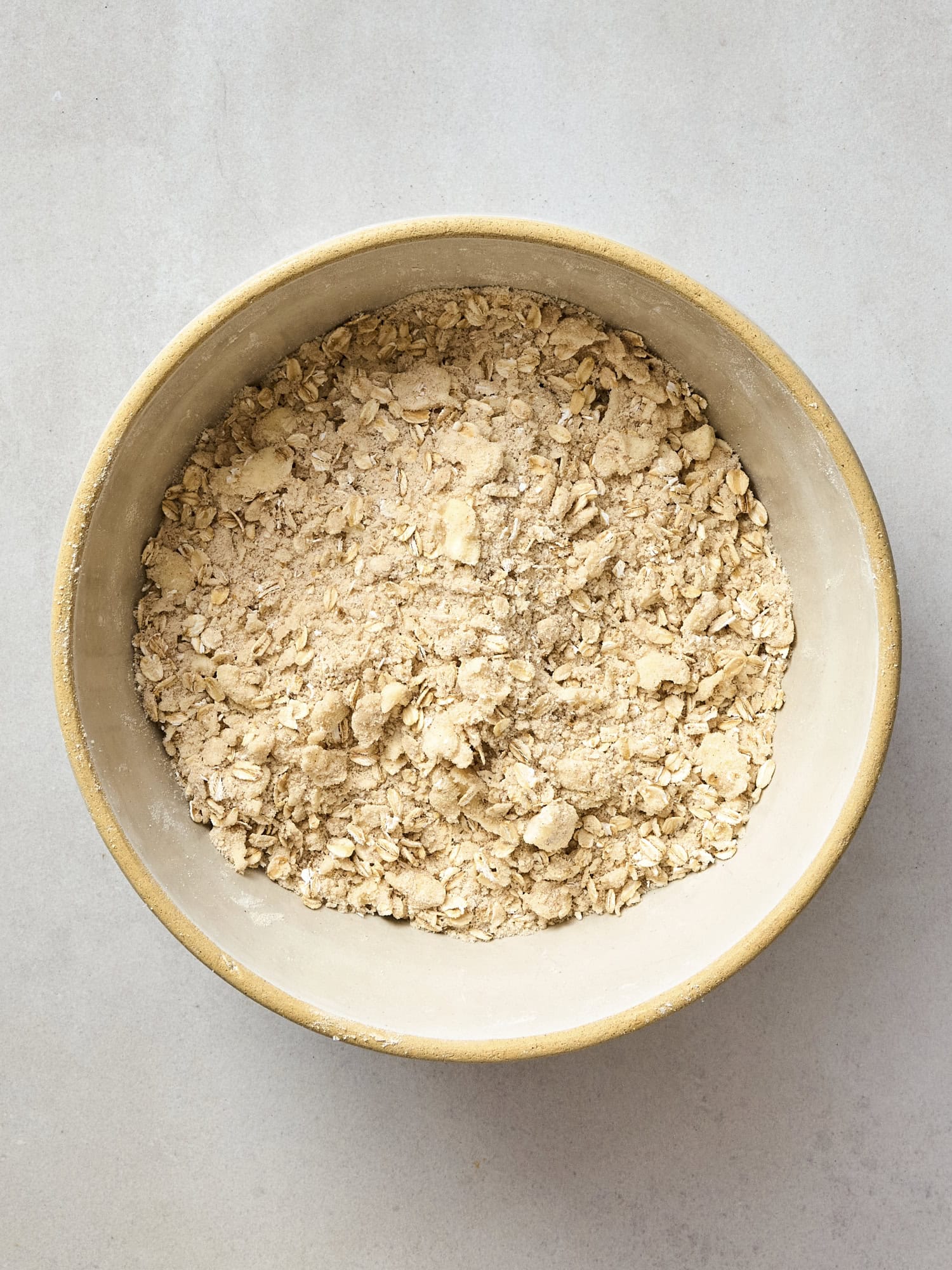 Mixture for oat streusel topping and crust.